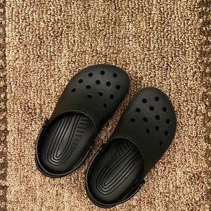 Boys black CROCS.